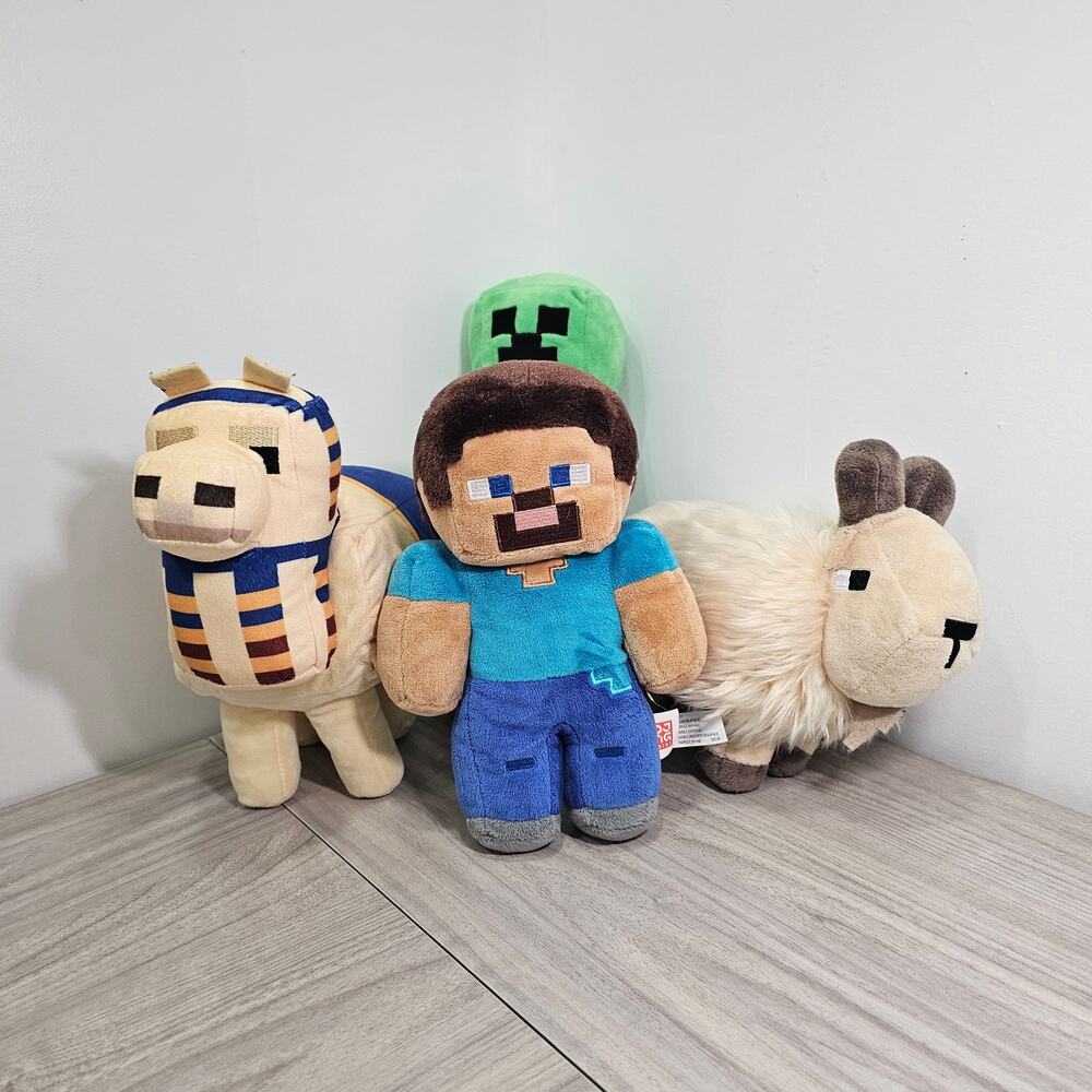 Lot of 4 Minecraft Pillow plush Medium Size creeper goat ram camel avatar